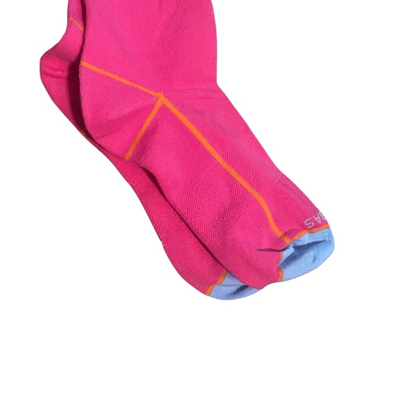 Bombas NWOT Pink and Orange Stripe Crew Socks Size Medium - Picture 2 of 4
